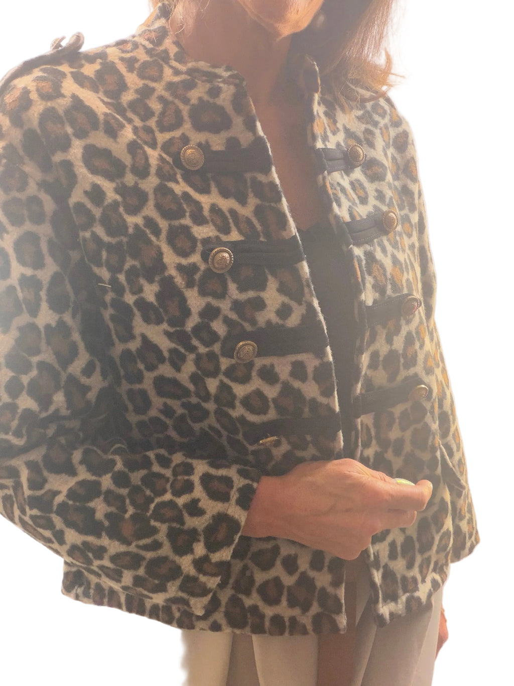 Savannah leopard military jacket