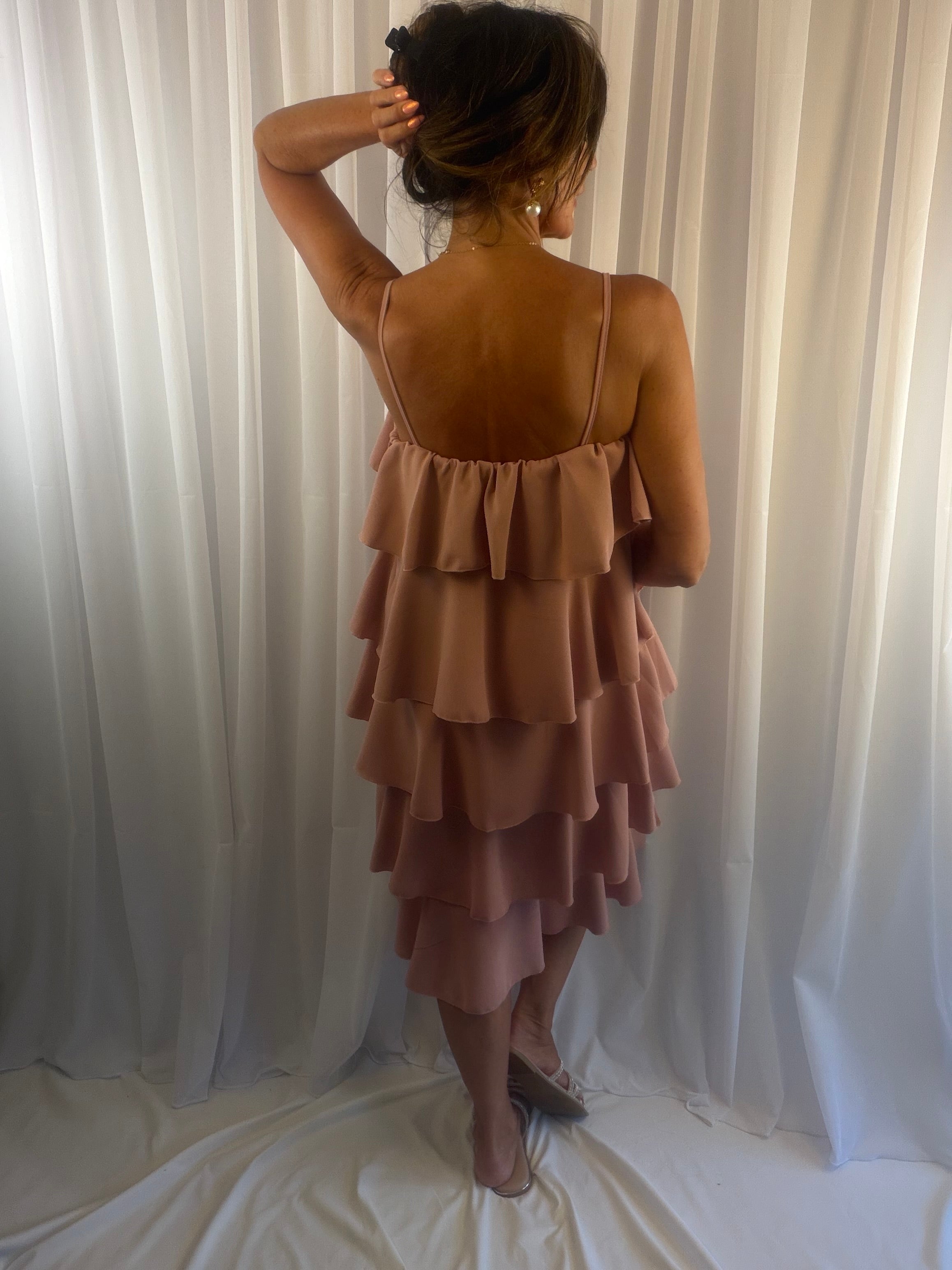 Roxy ruffle tiered midi dress