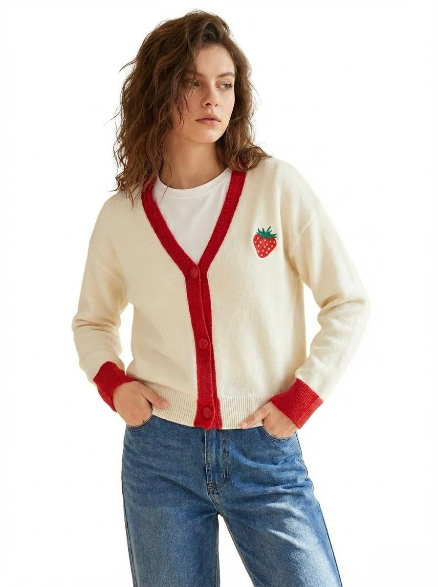 Sally Strawberries & Cream Cardigan