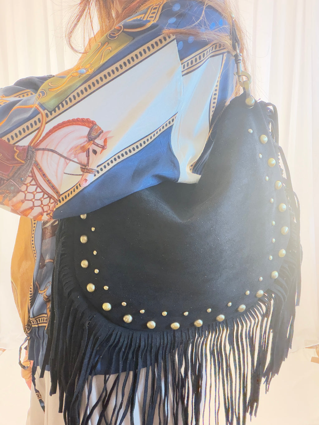 Boho suedette fringe bag