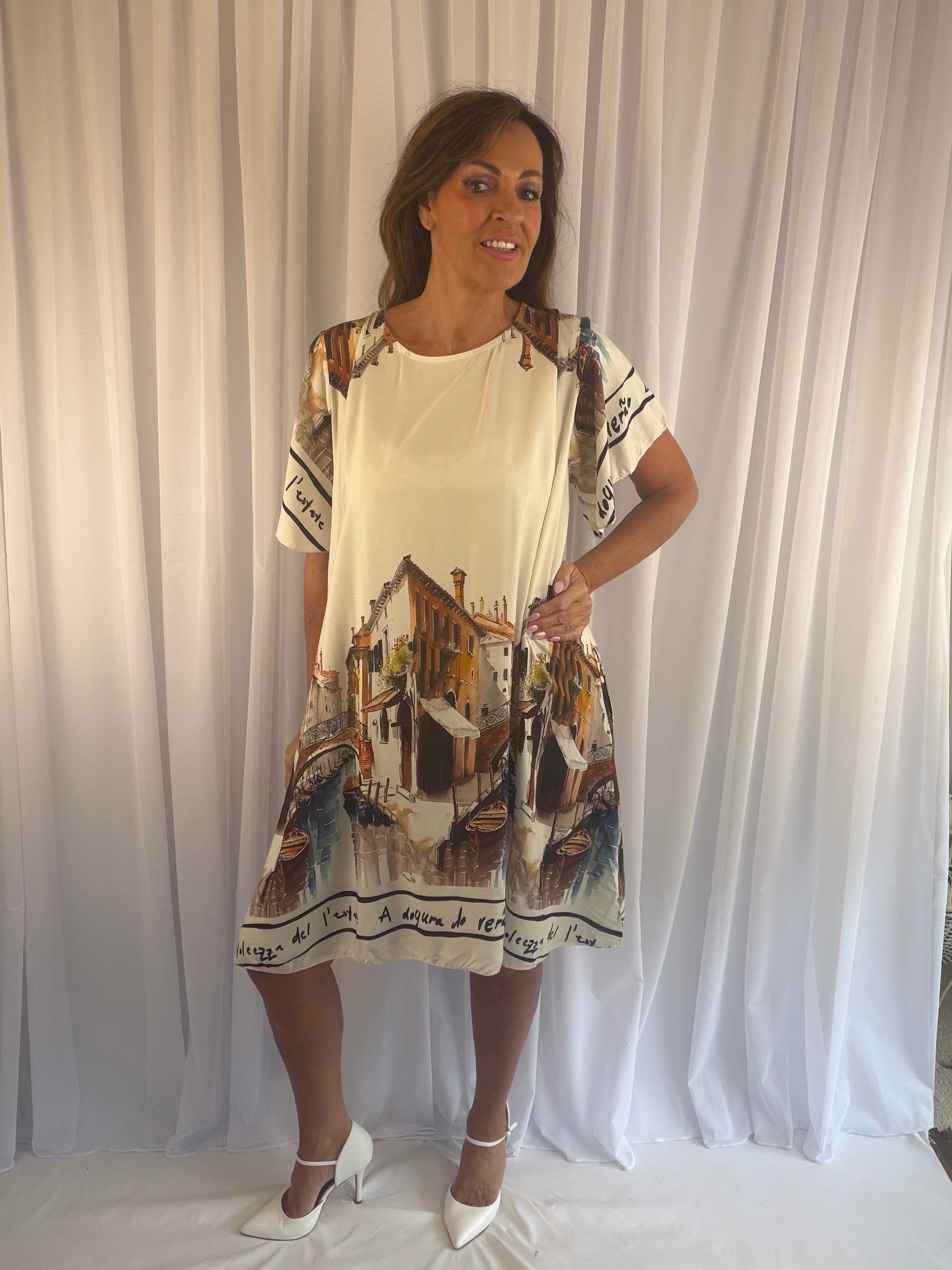 Venice cap sleeve dress