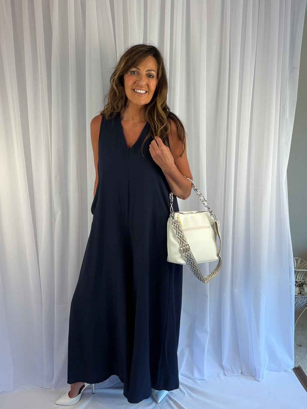 Sleeveless luxe jumpsuit