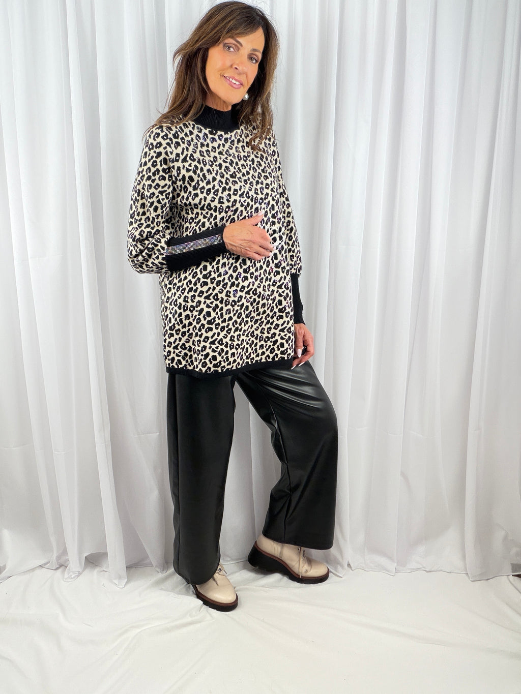 Isabella, animal print sparkle jumper