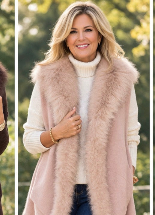 Luna faux fur trim gilet