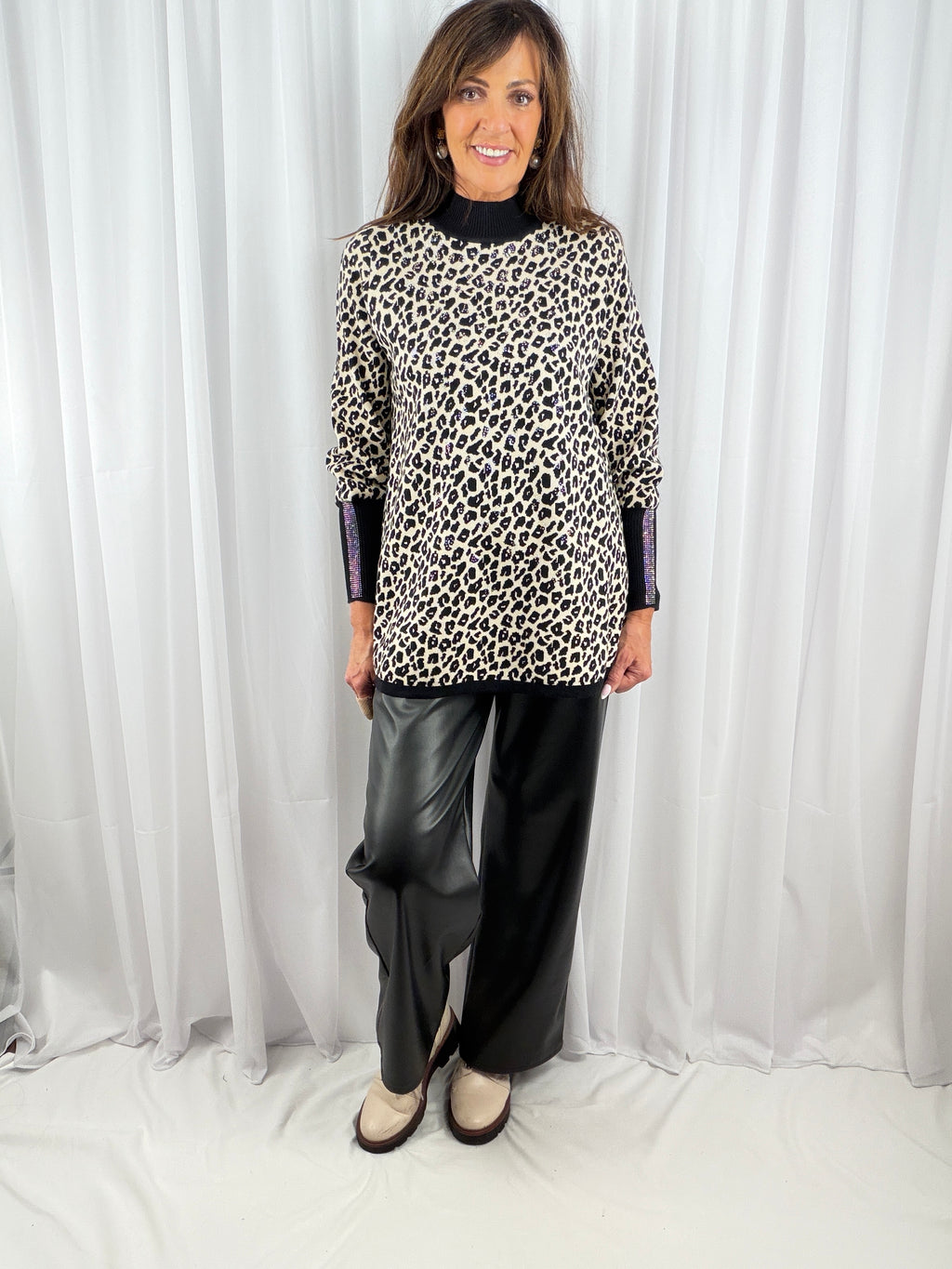 Isabella, animal print sparkle jumper