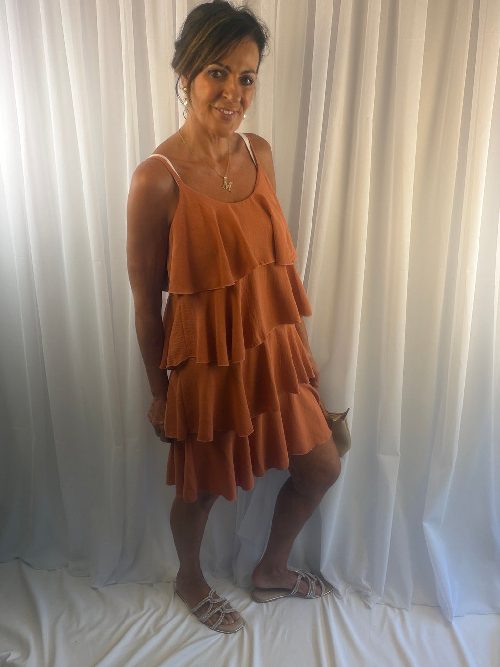 Roxy Ruffle tiered dress (short)