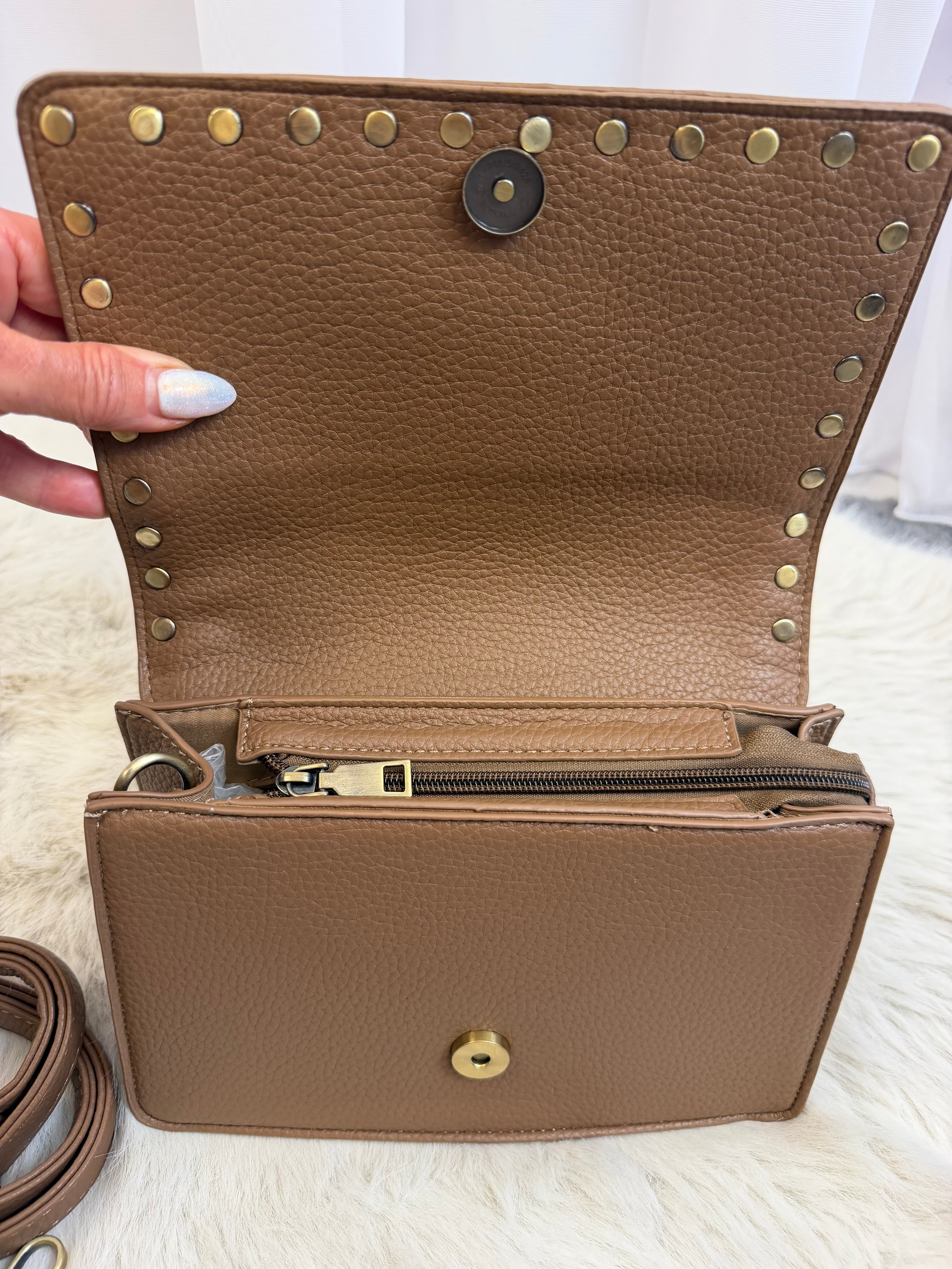 Lorna studded shoulder strap bag