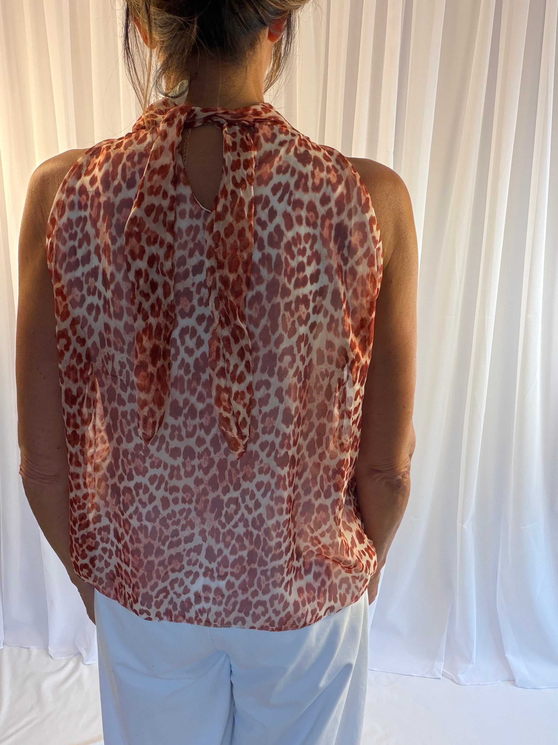 Sue the animal print halter neck top