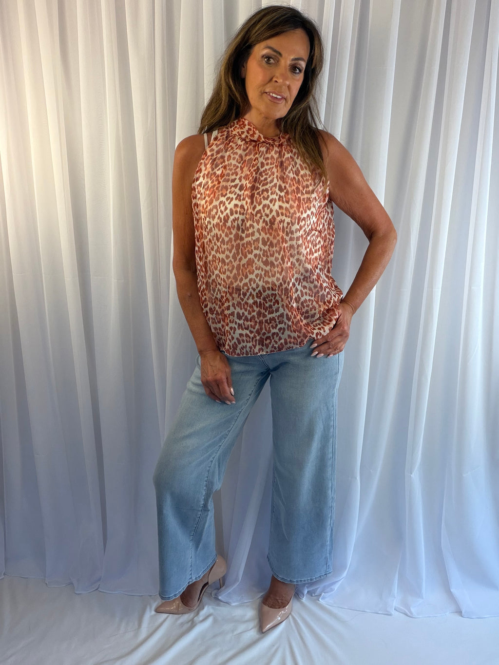 Sue the animal print halter neck top