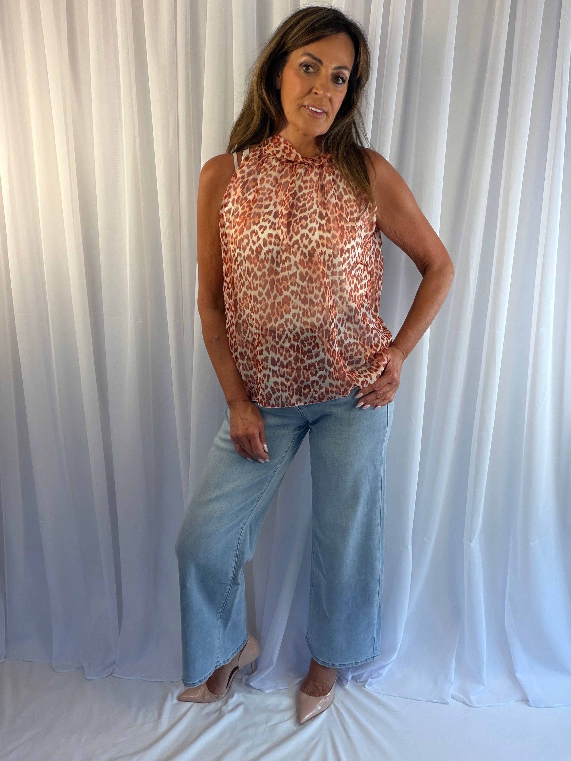 Sue the animal print halter neck top