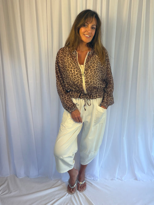 Animal leopard print bomber jacket