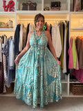 Azure tiered maxi dress