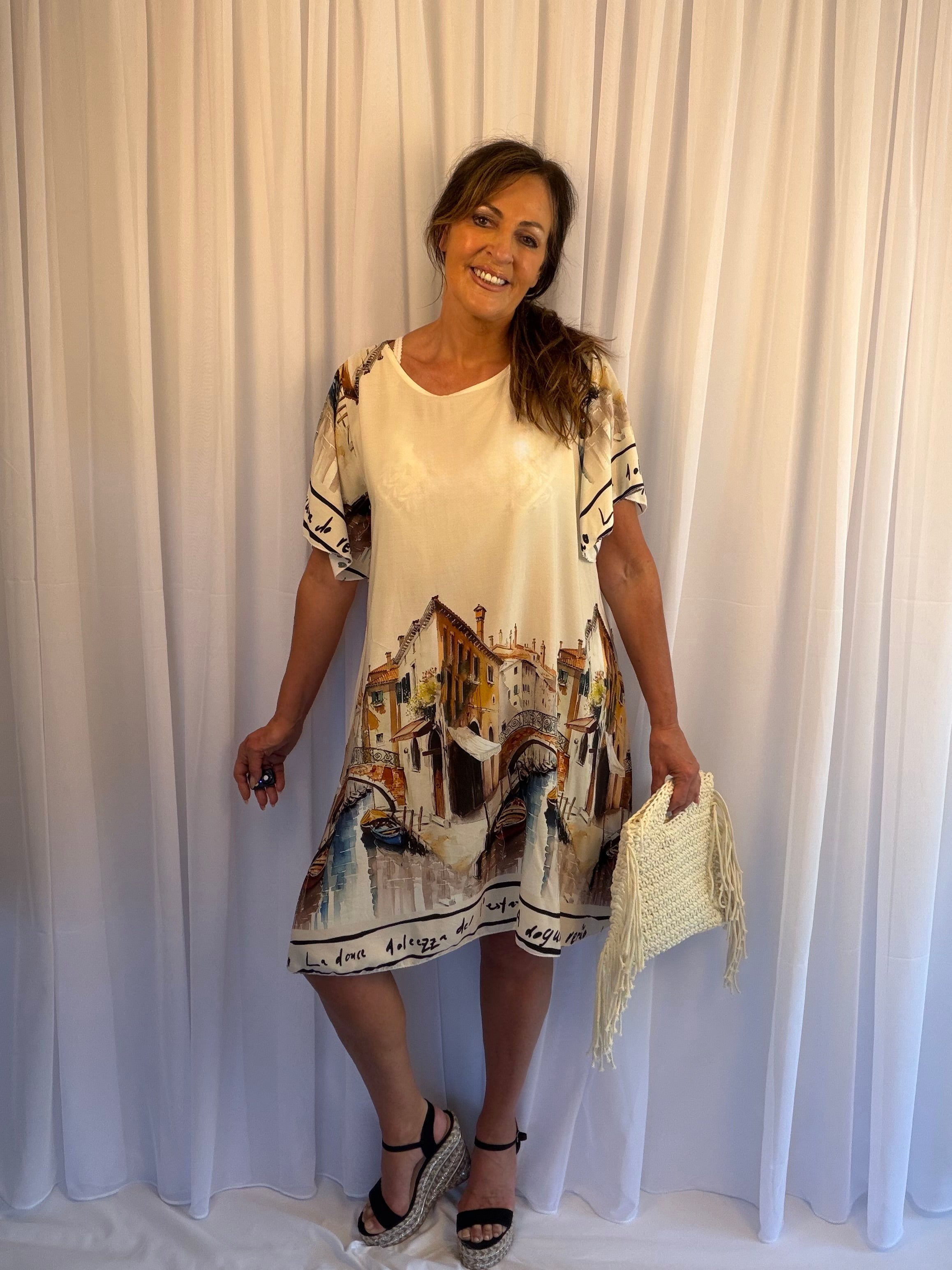 Venice cap sleeve dress
