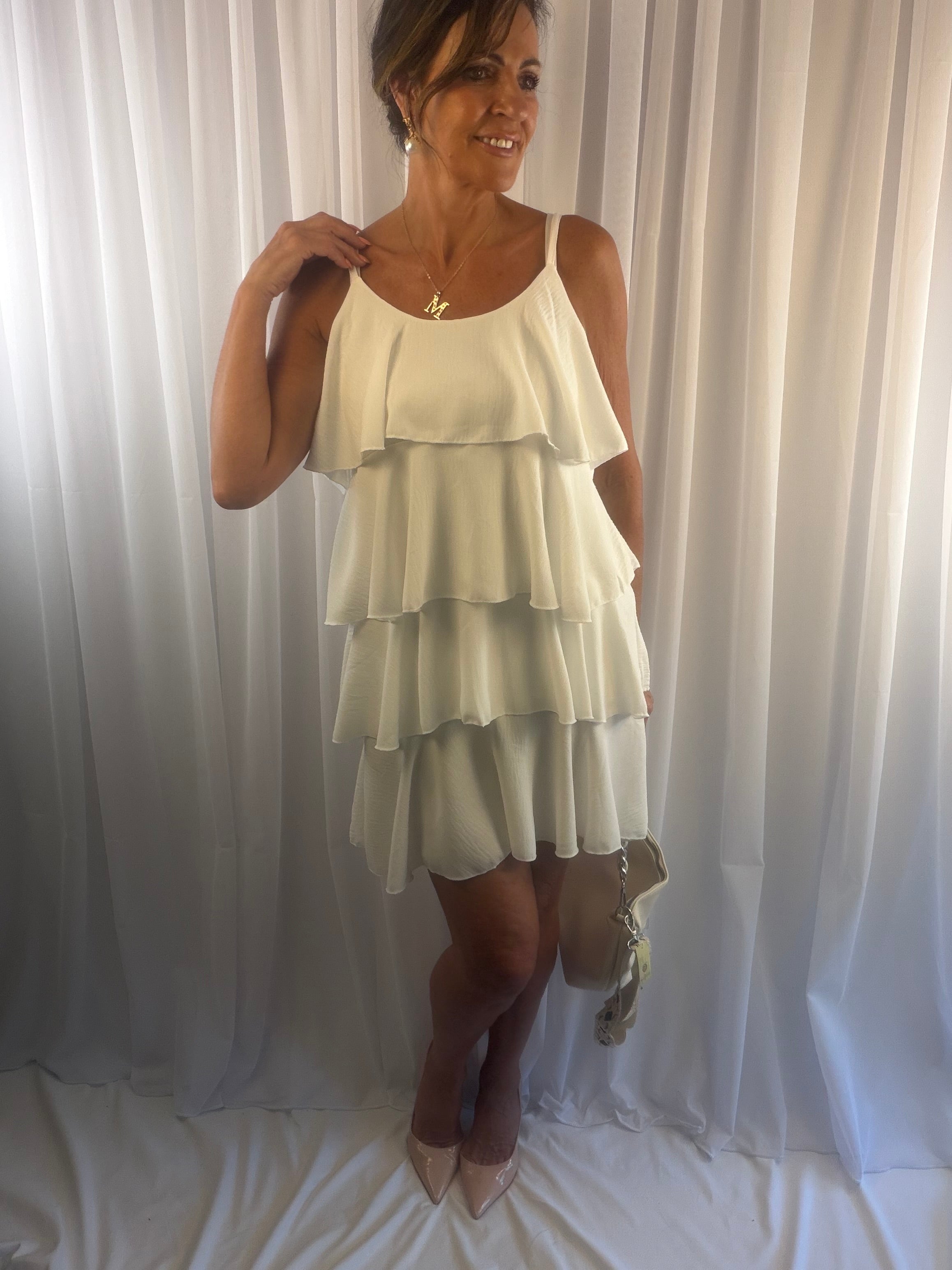 Roxy Ruffle tiered dress (short)