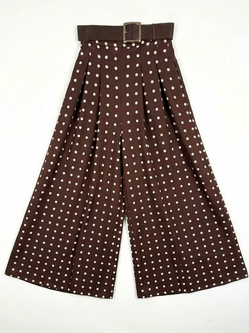 Polly polka dot wide leg trousers
