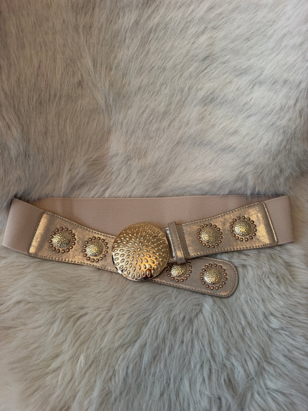 Gold statement belt