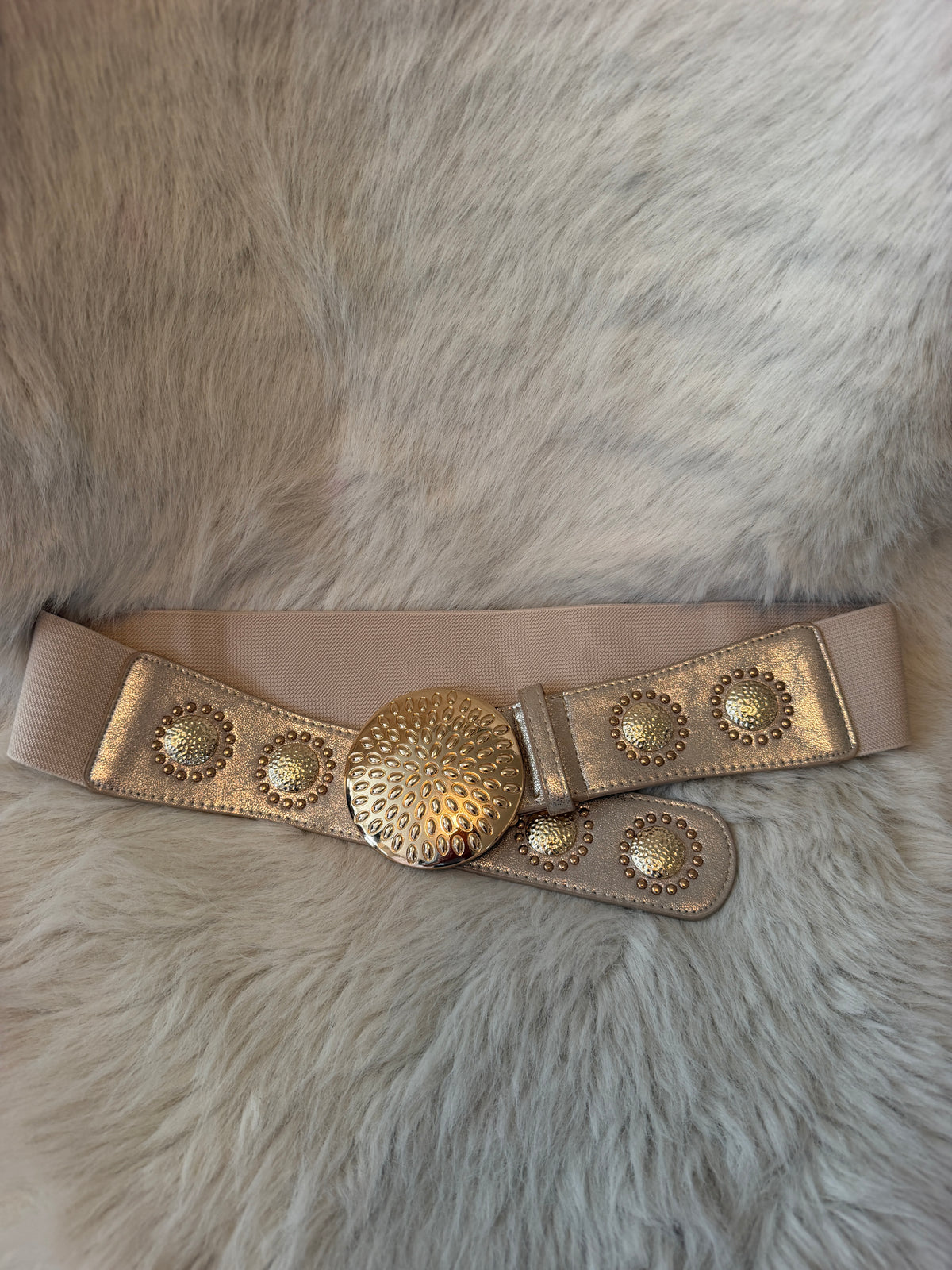 Gold statement belt