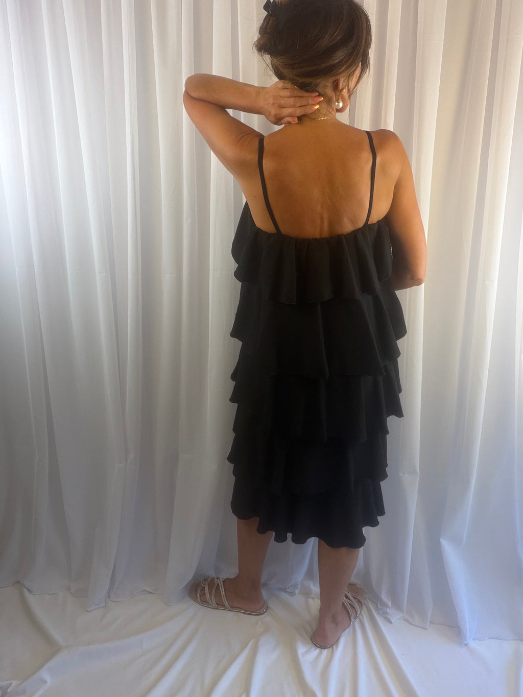 Roxy ruffle tiered midi dress