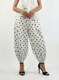 DOTTY blue polka dot trousers and white polka dots! From the Santorini collection.