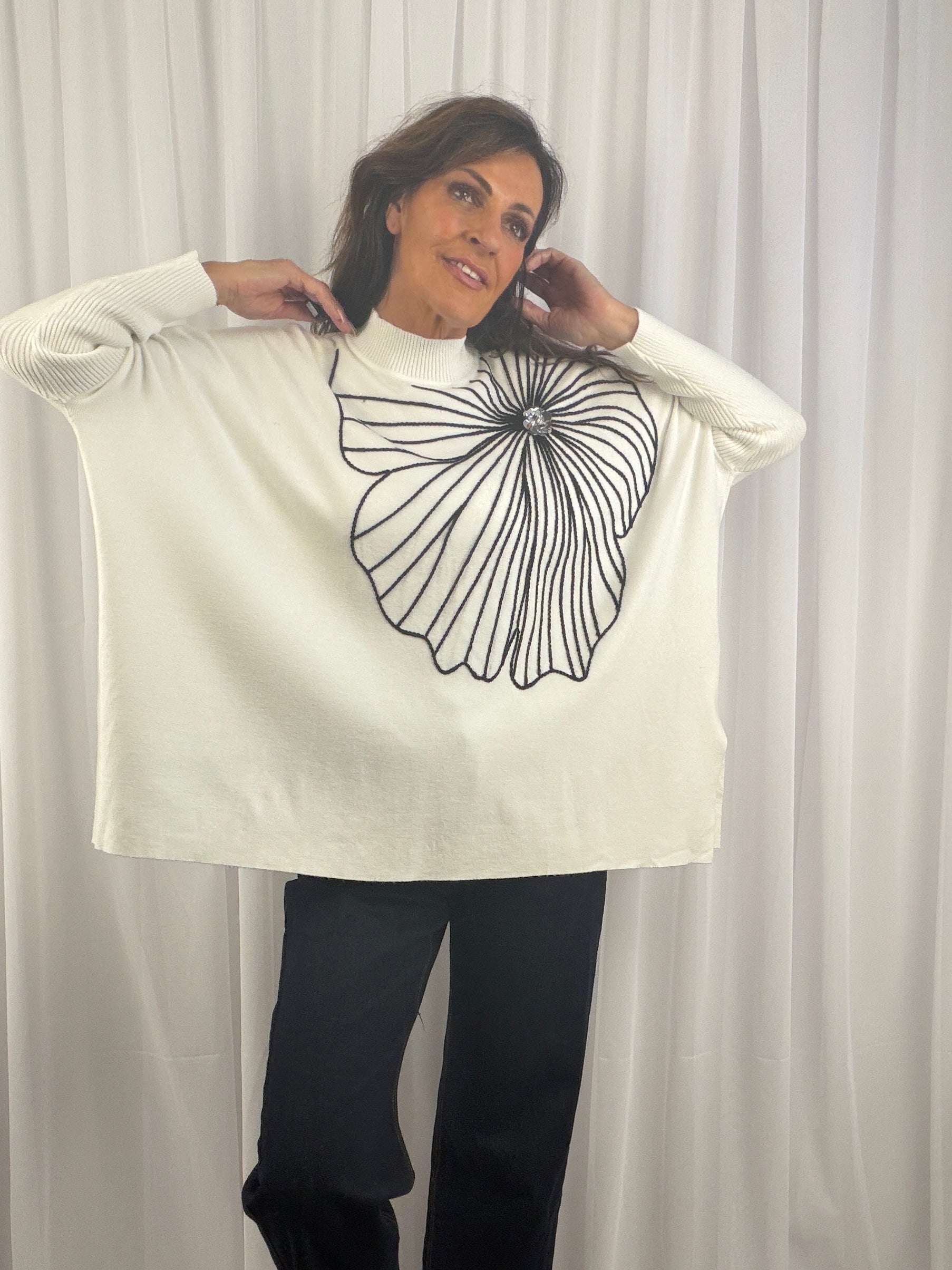 Lily Luxe Flower Jumper — Free Size