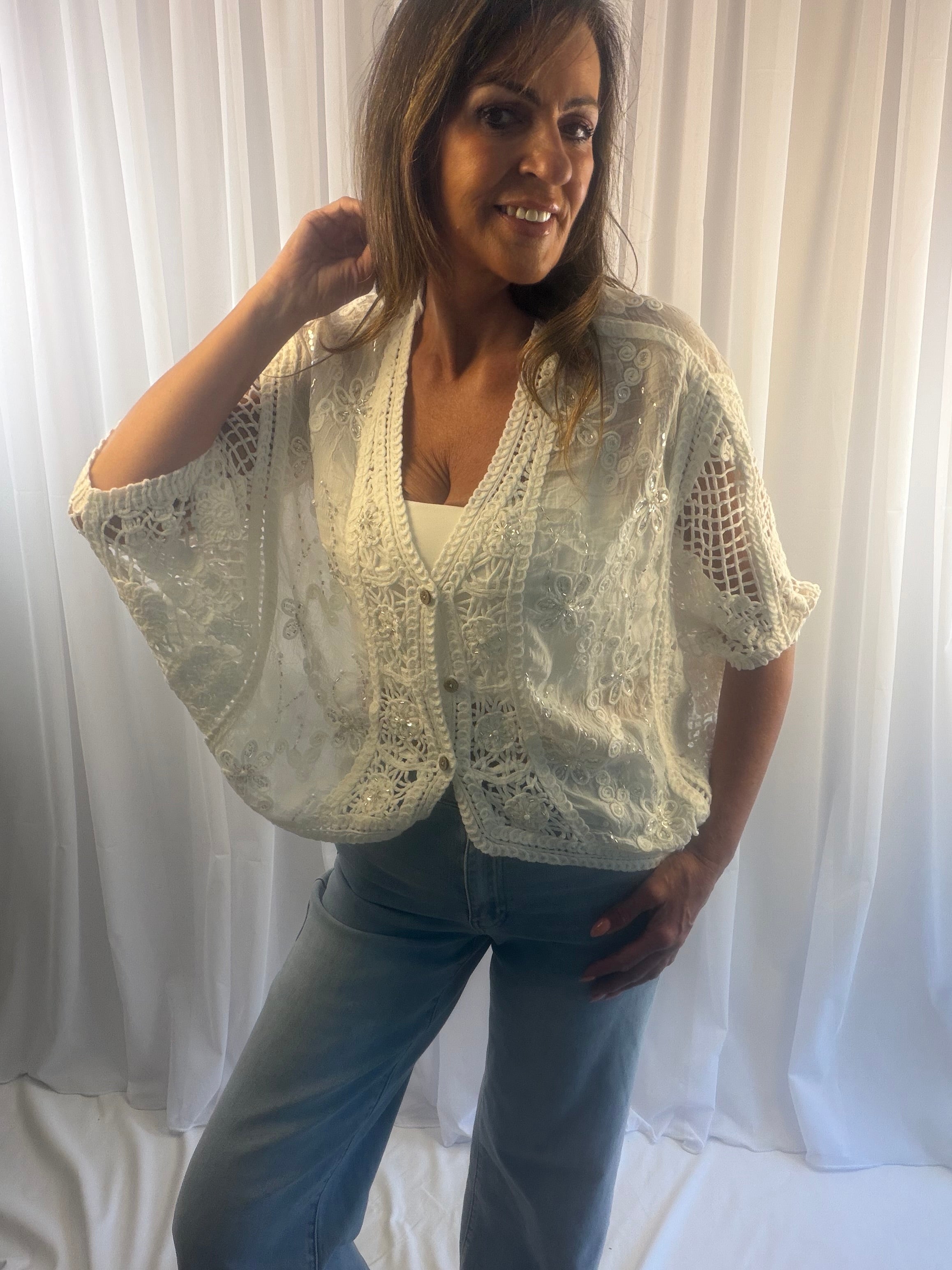 Isla the batwing embellished cardigan