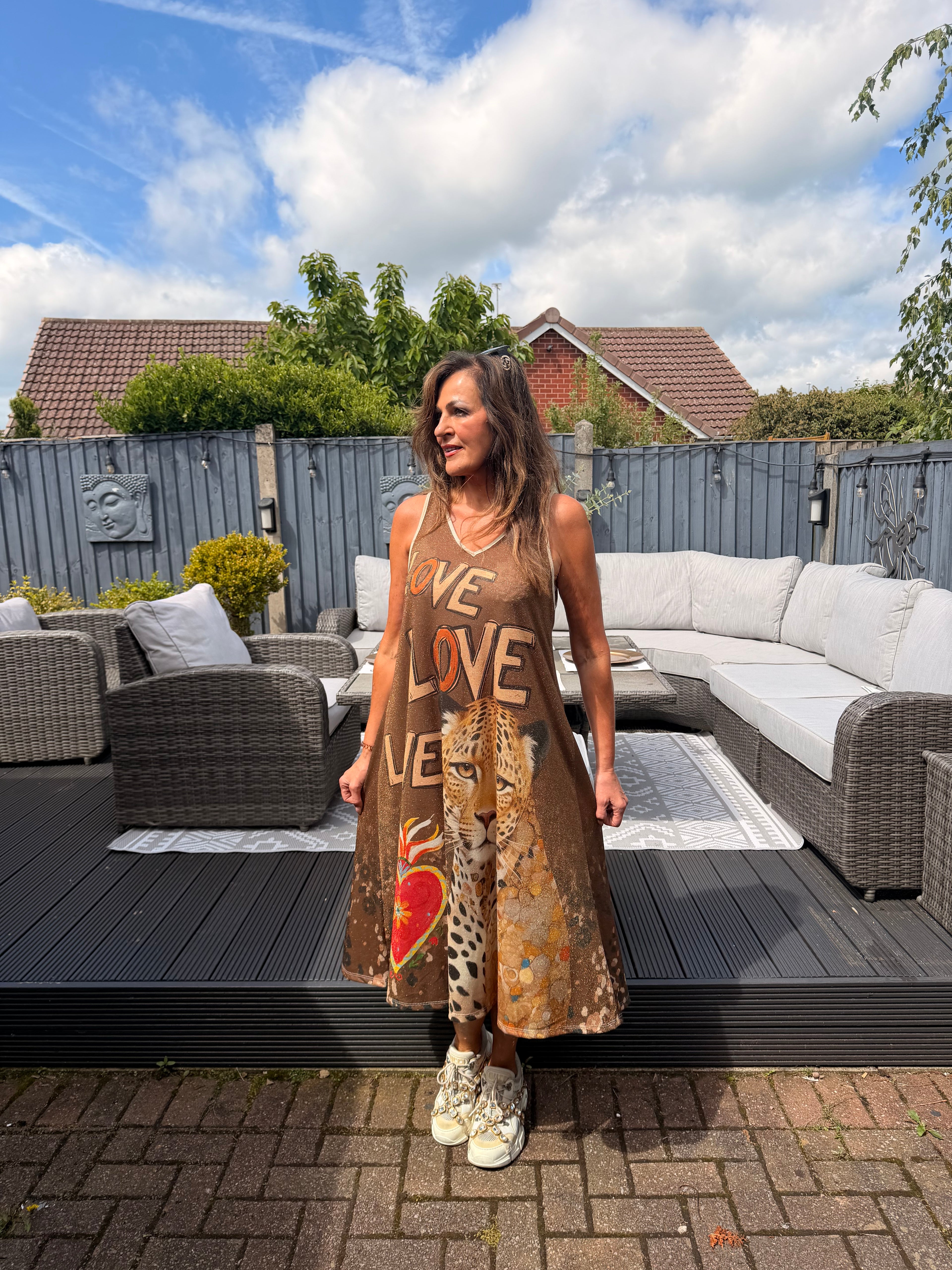 LOVE, LOVE, LOVE shimmer dress