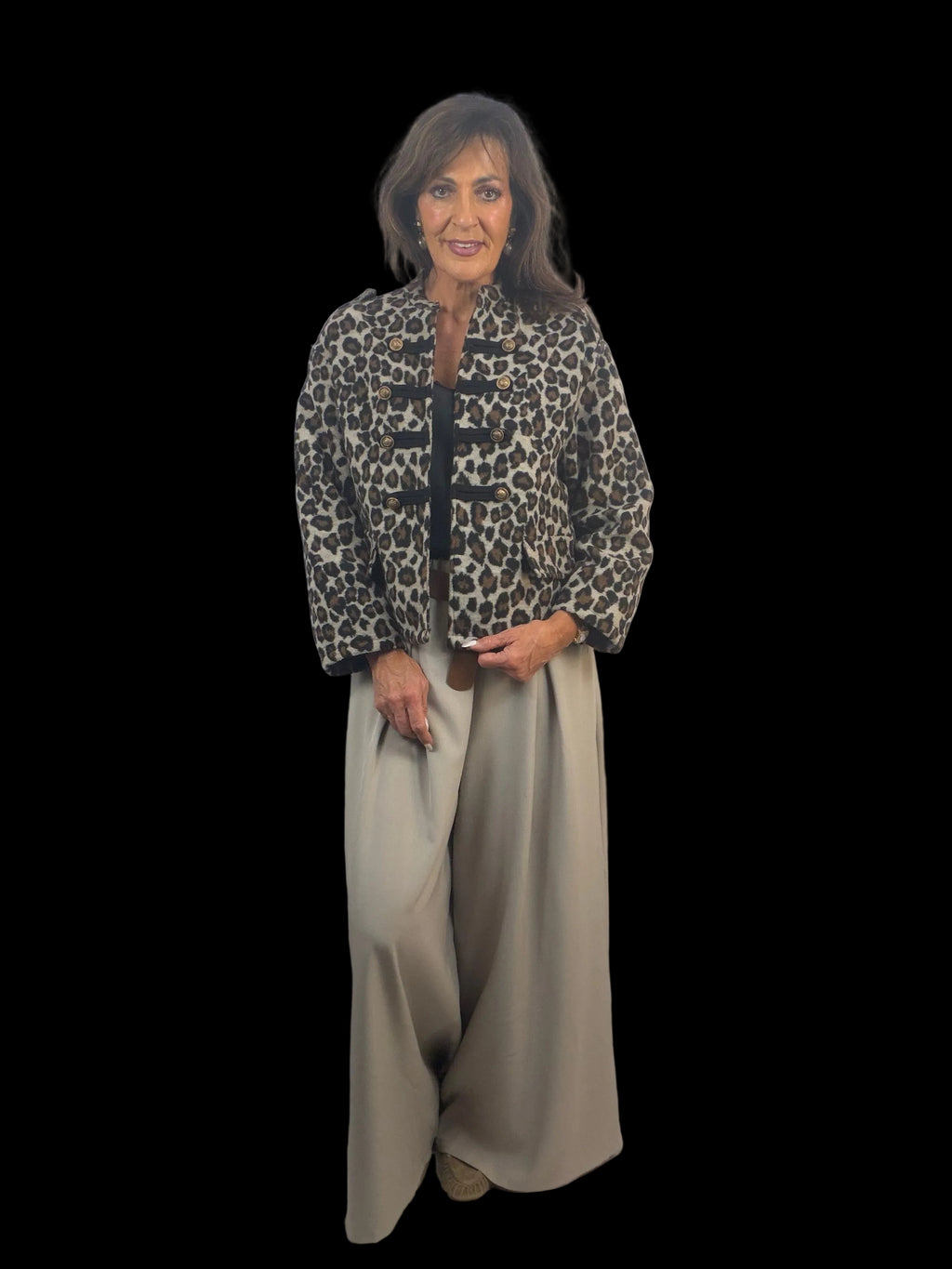 Savannah leopard military jacket