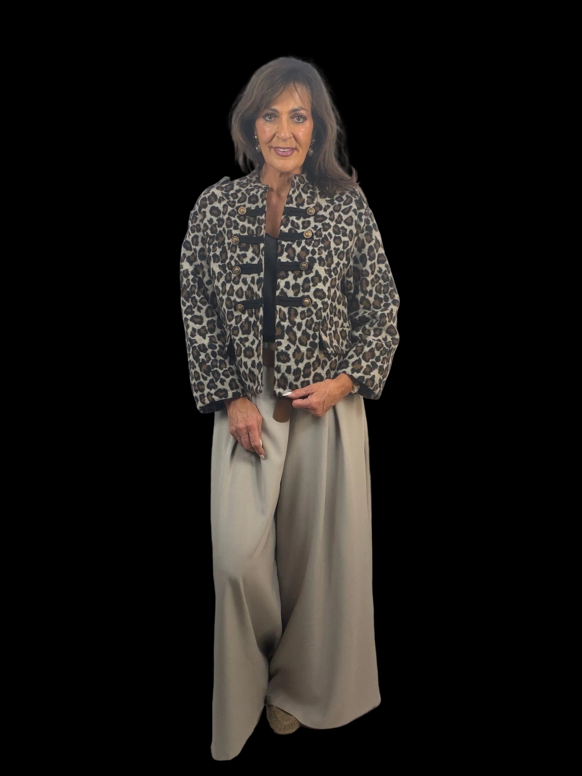 Savannah leopard military jacket