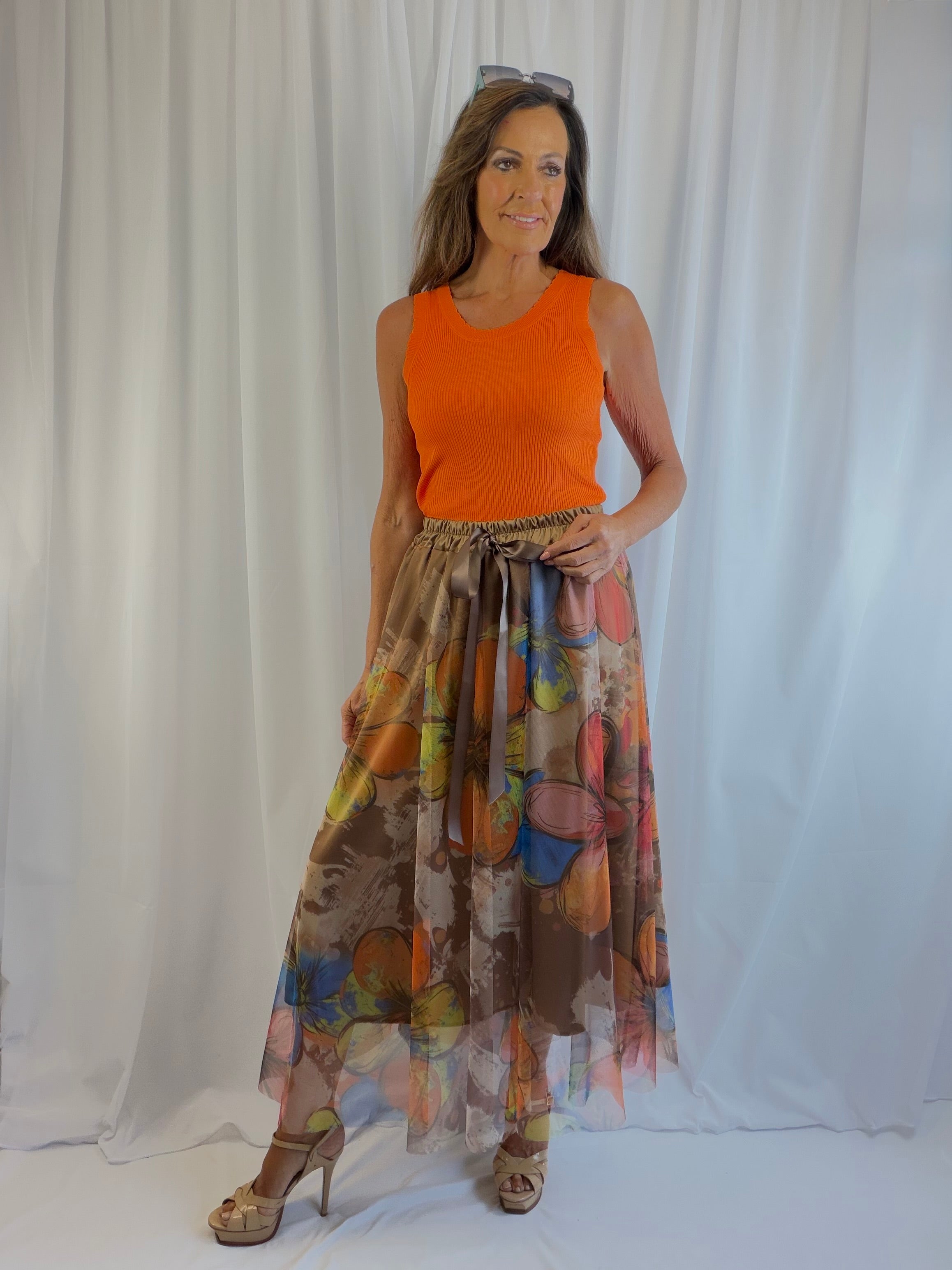 Lucy LUXE watercolour floral skirt