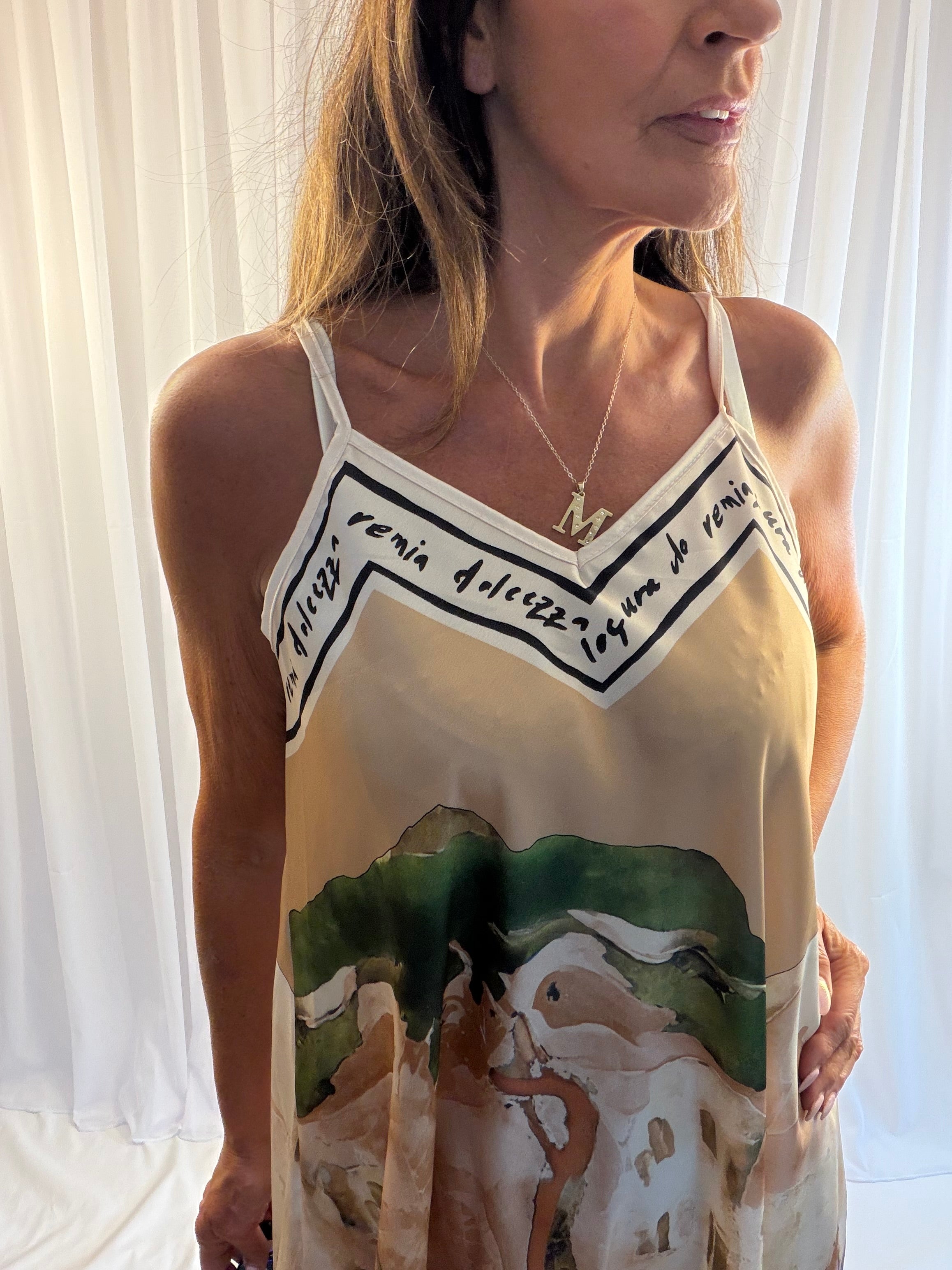 Santorini Scenic cami midi dress