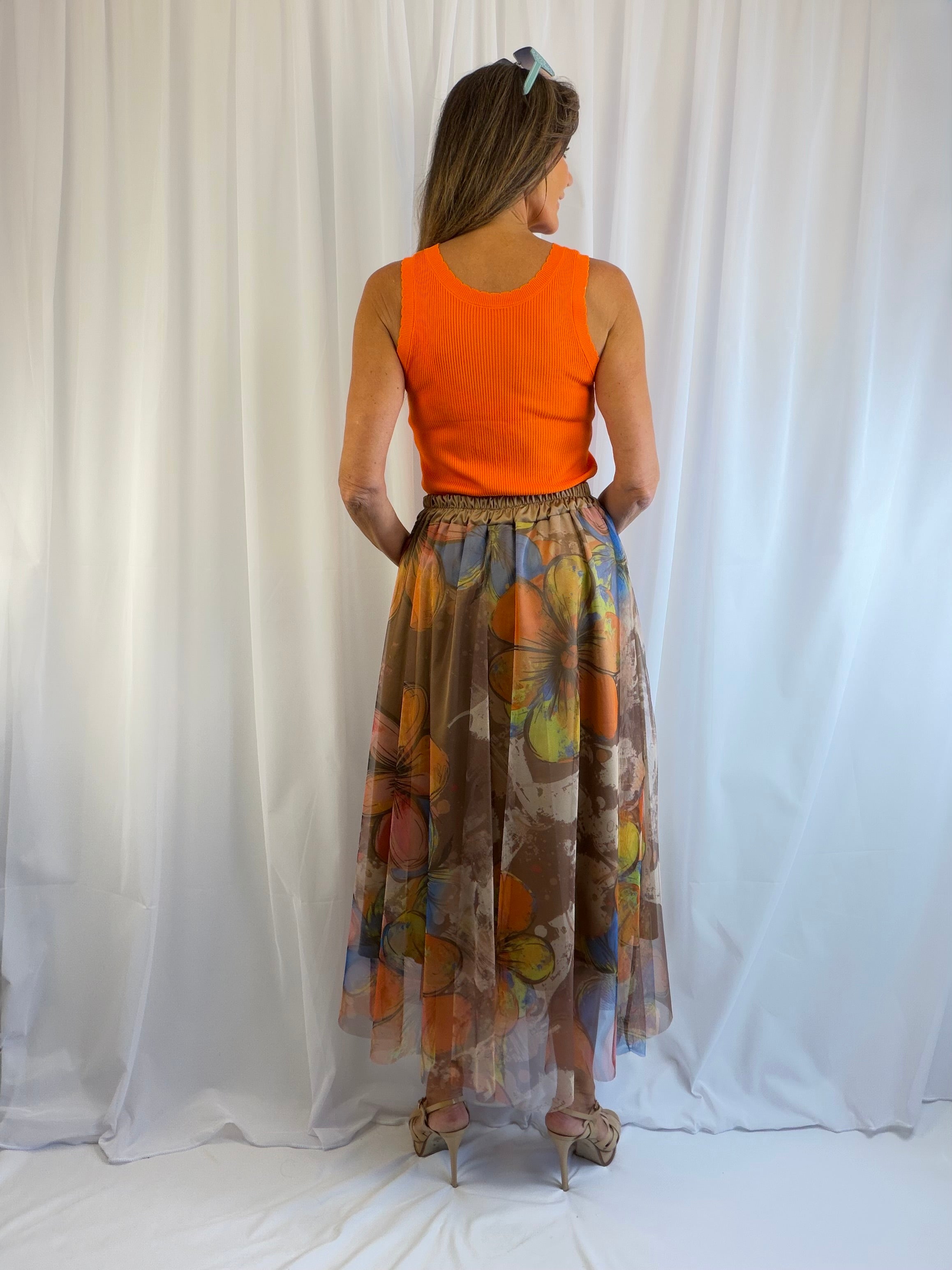 Lucy LUXE watercolour floral skirt