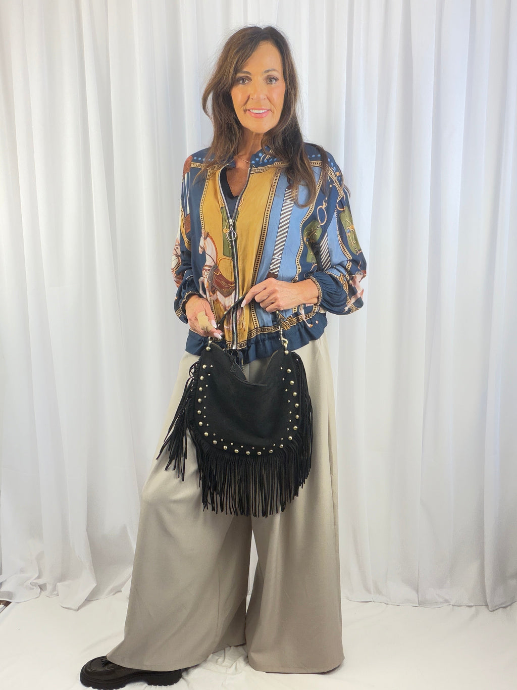 Boho suedette fringe bag
