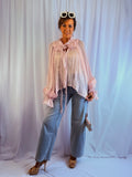 Priscilla soft pink shimmer blouse