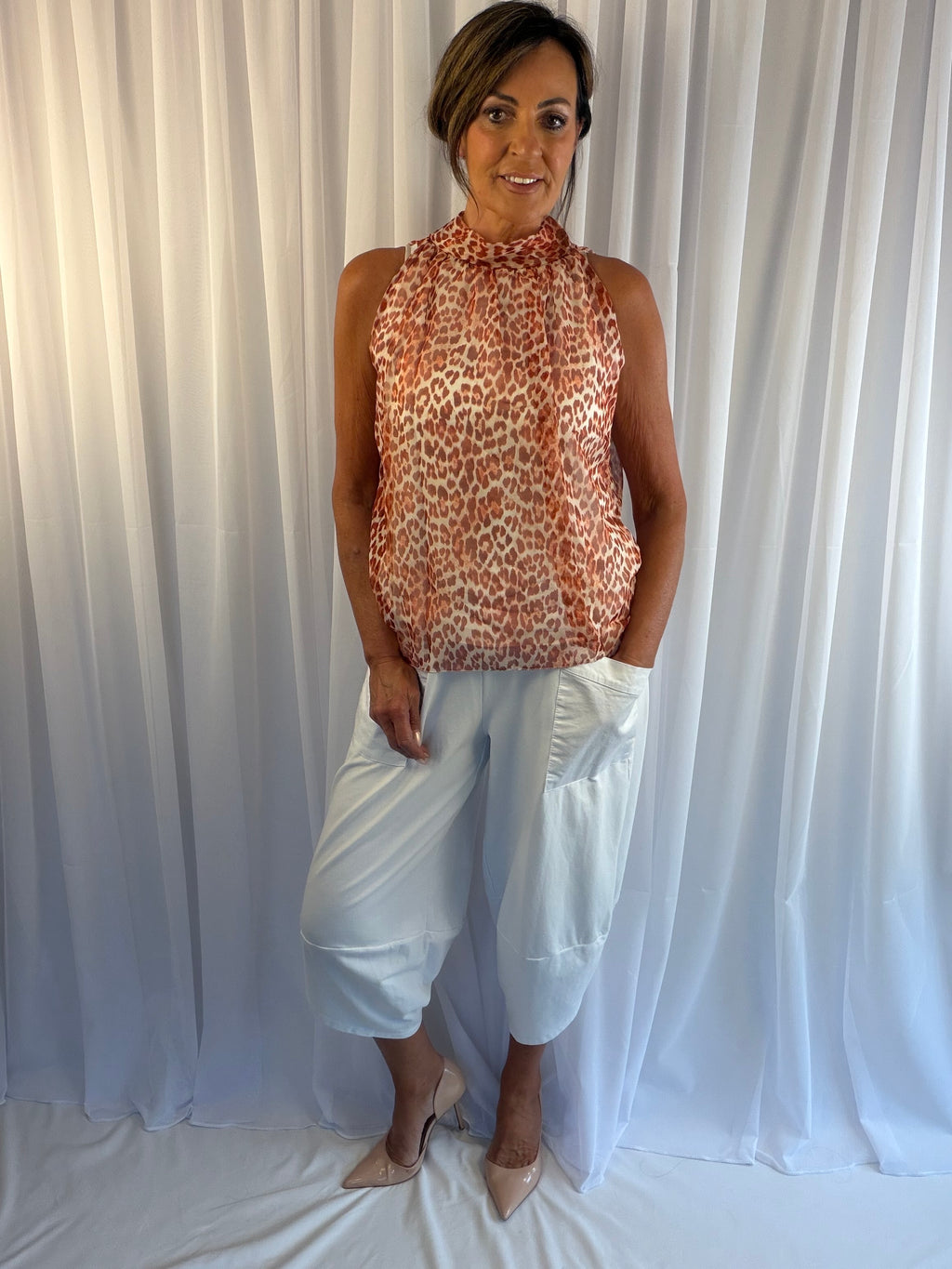 Sue the animal print halter neck top