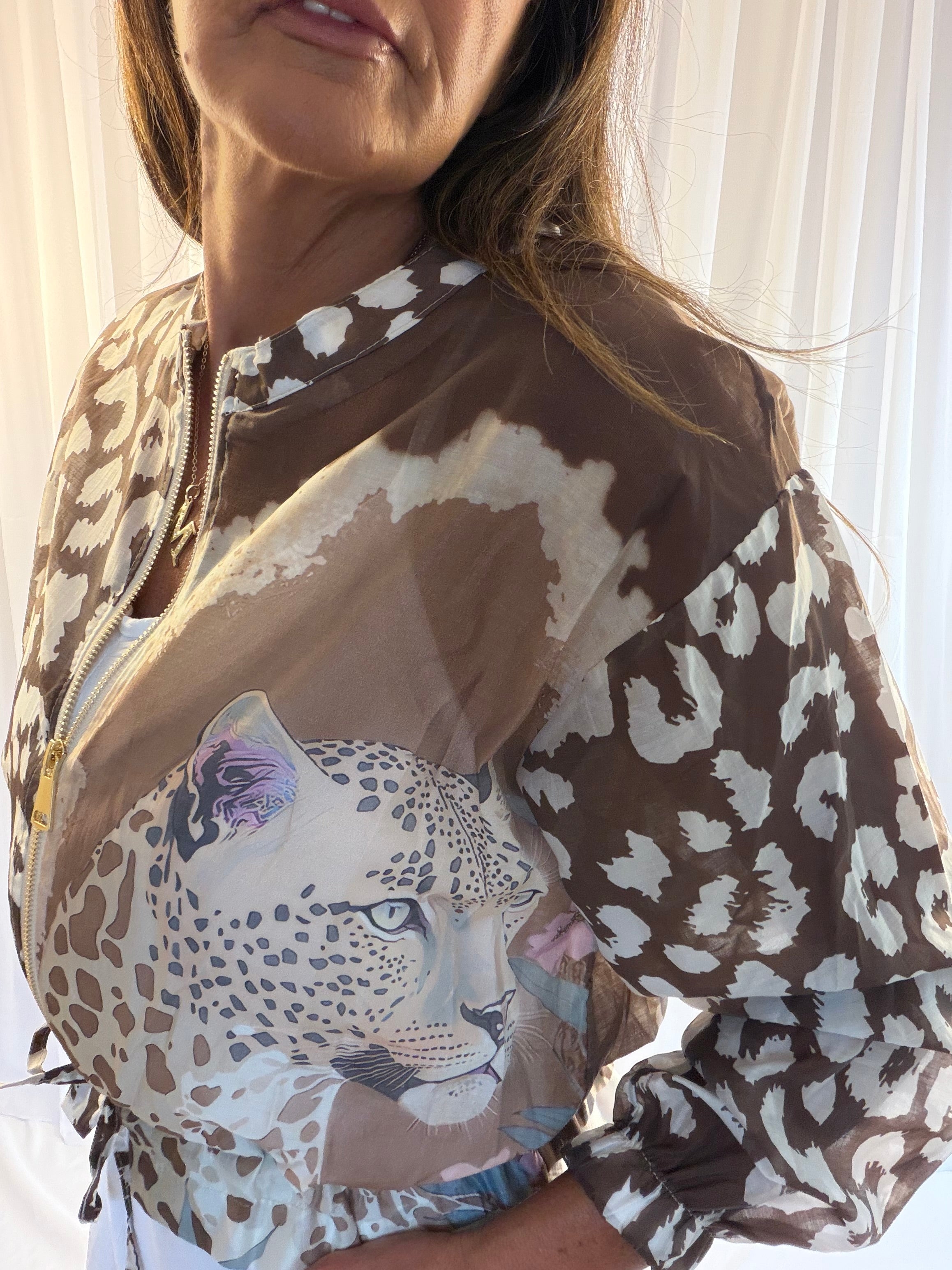 Iona - Animal print bomber jacket