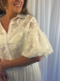 Lucy- Lou lace puffed sleeve luxe blouse