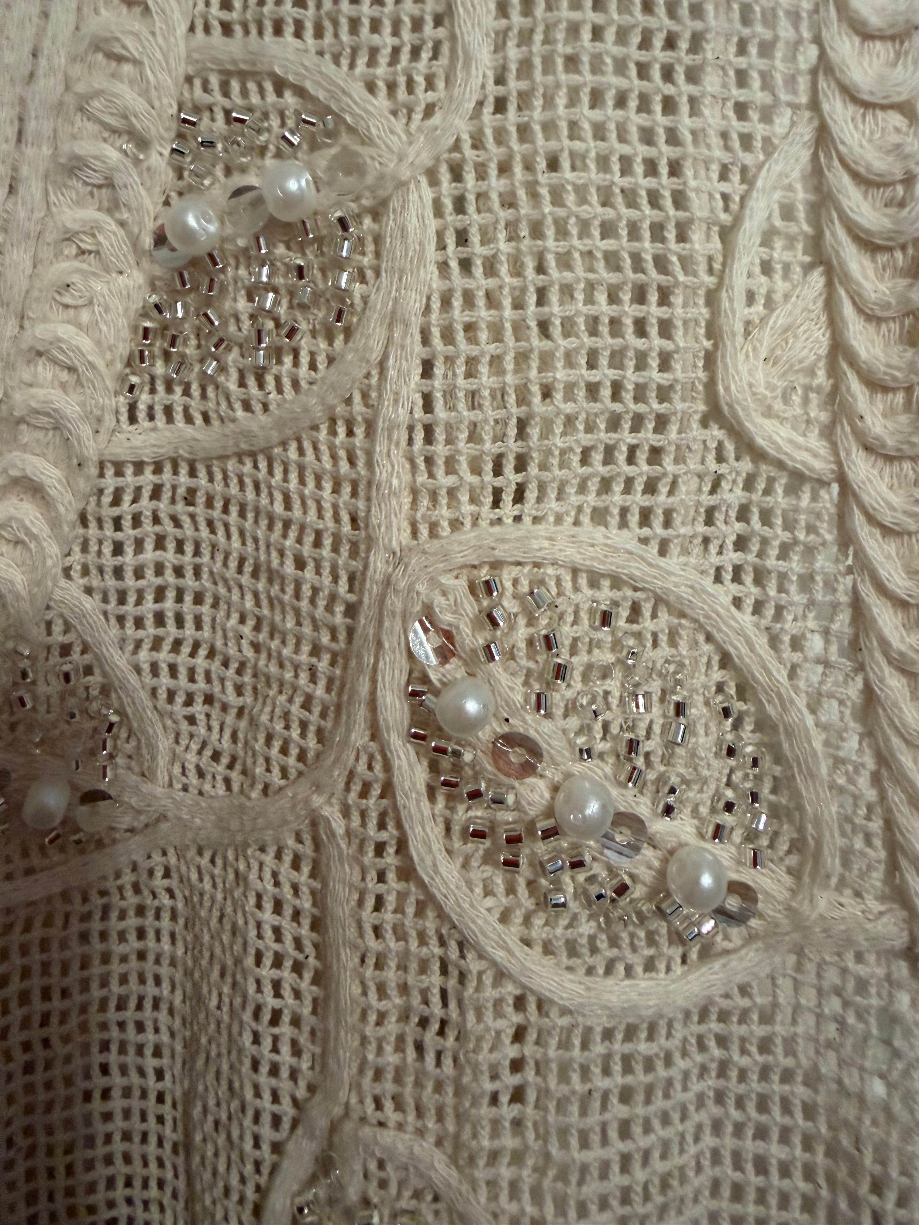 Gina pearl/beading crochet top