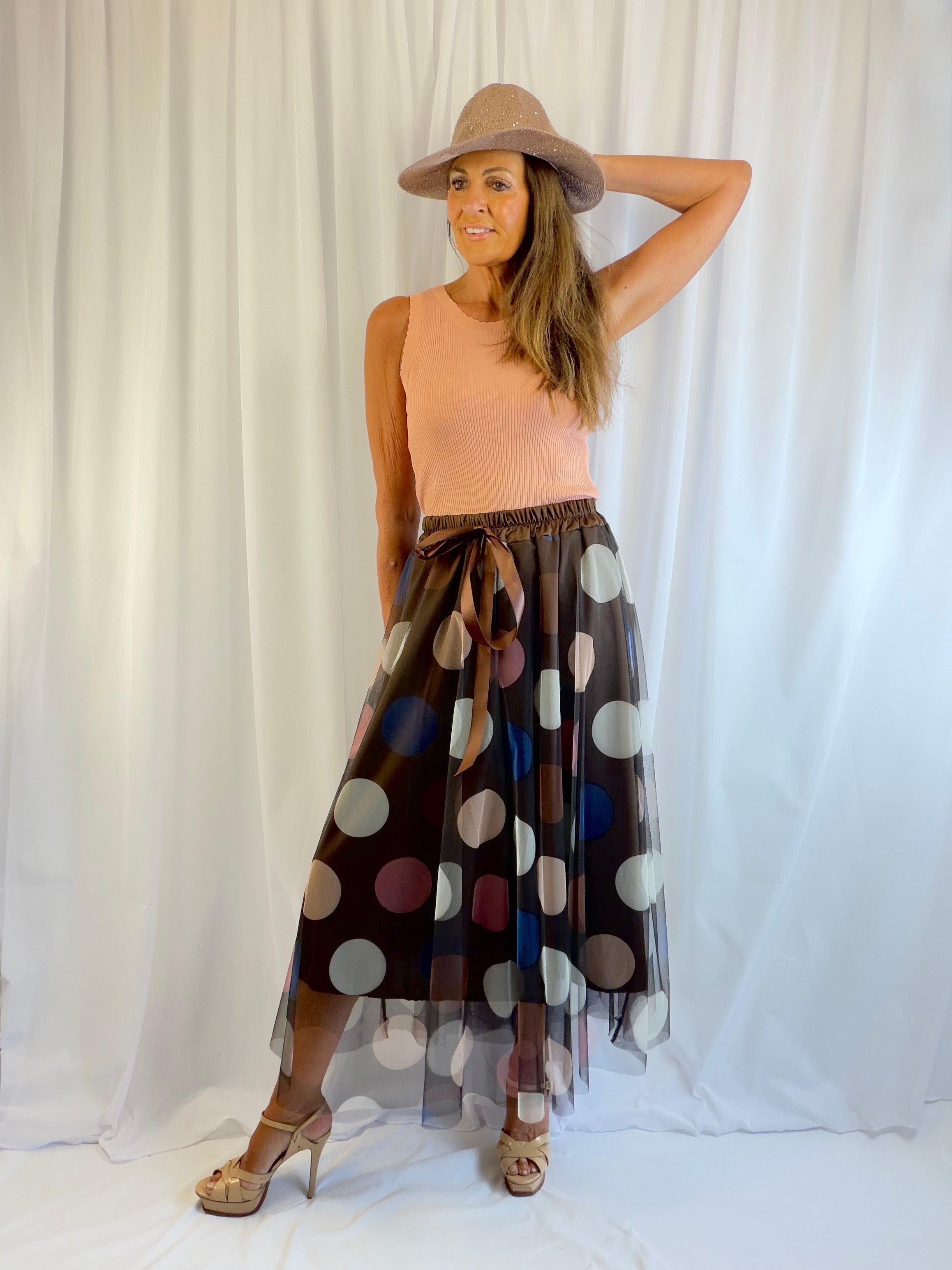Dee - the LUXE polka dot tulle midi skirt