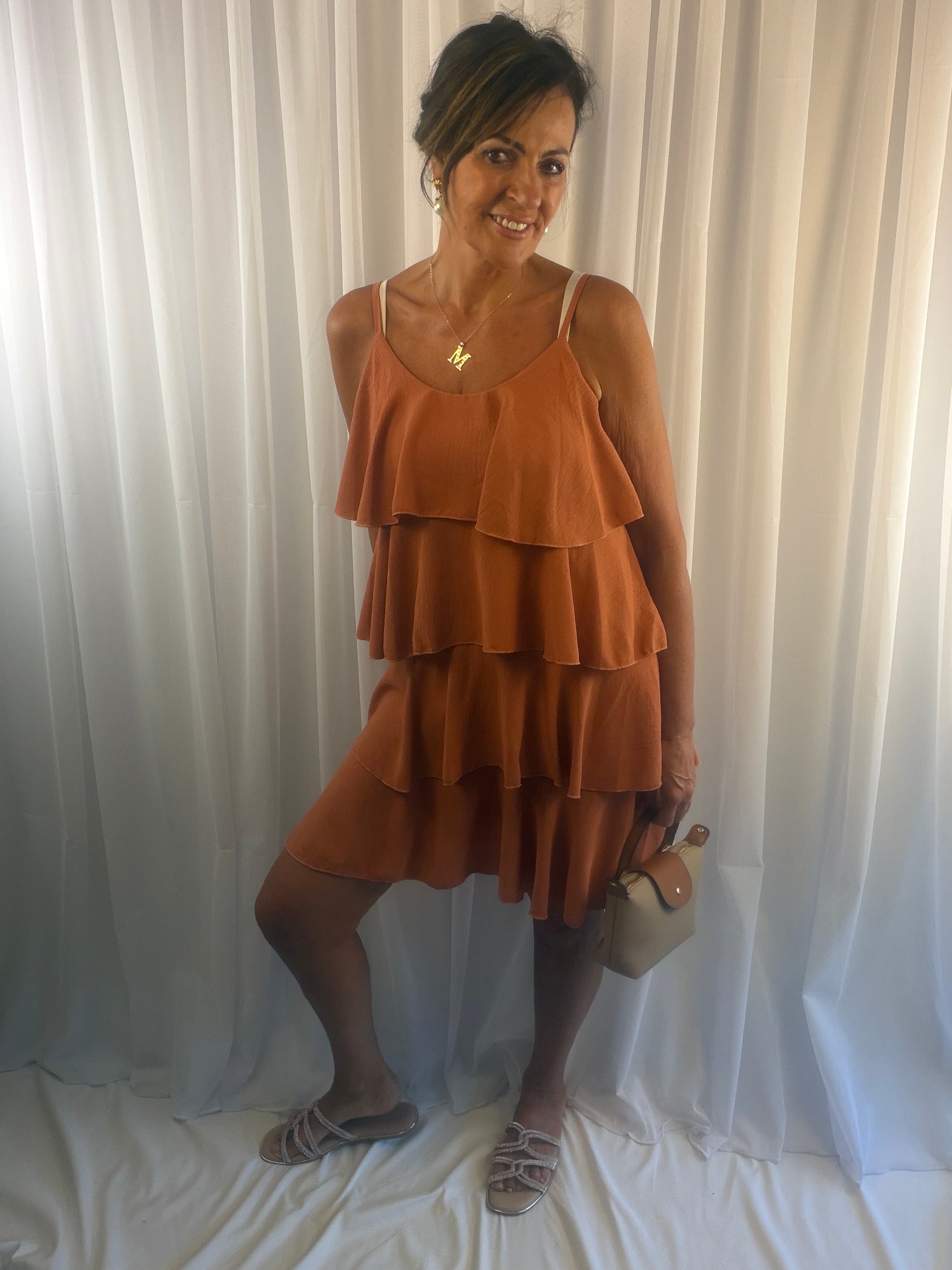 Roxy Ruffle tiered dress (short)