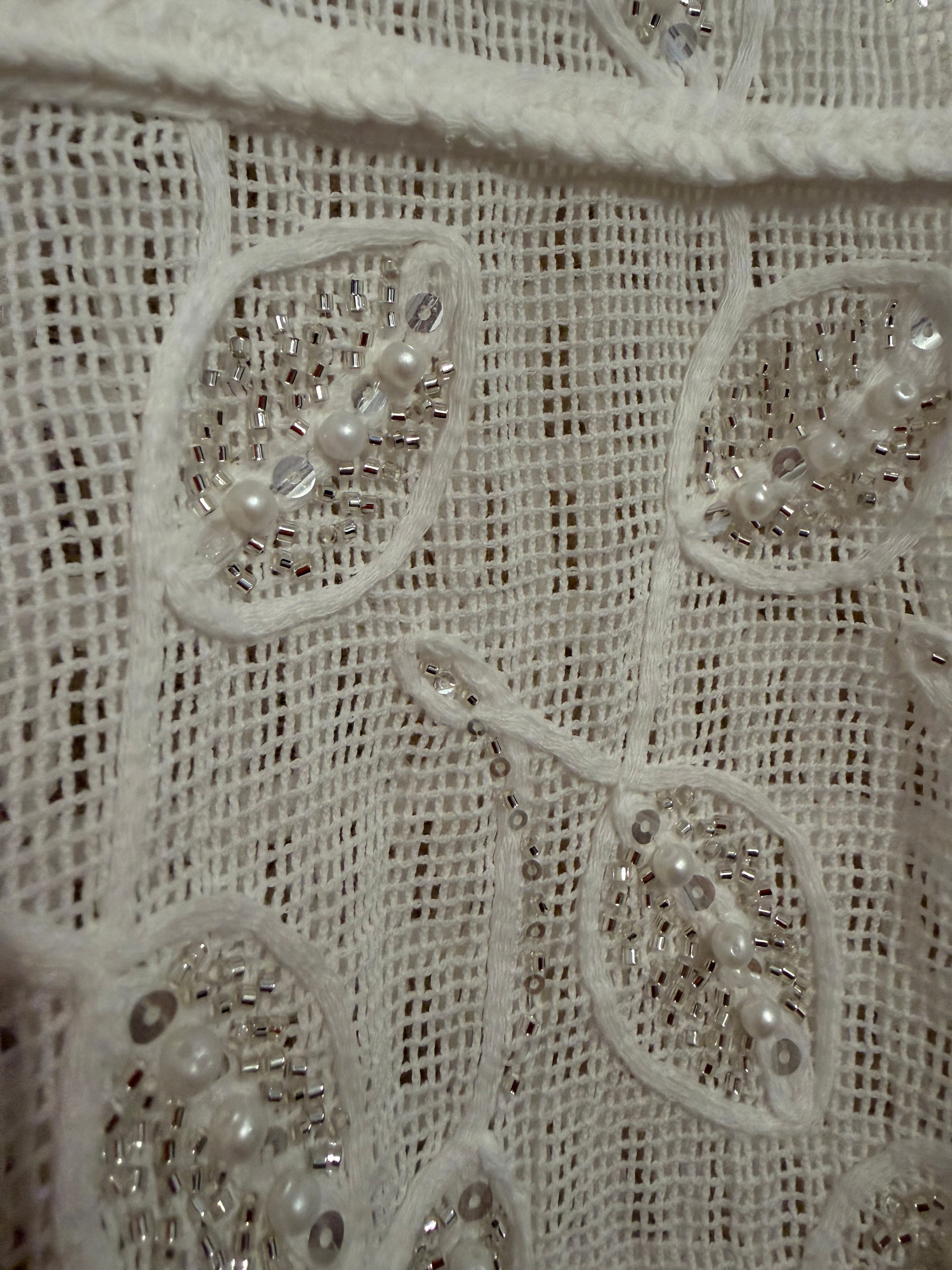 Gina pearl/beading crochet top