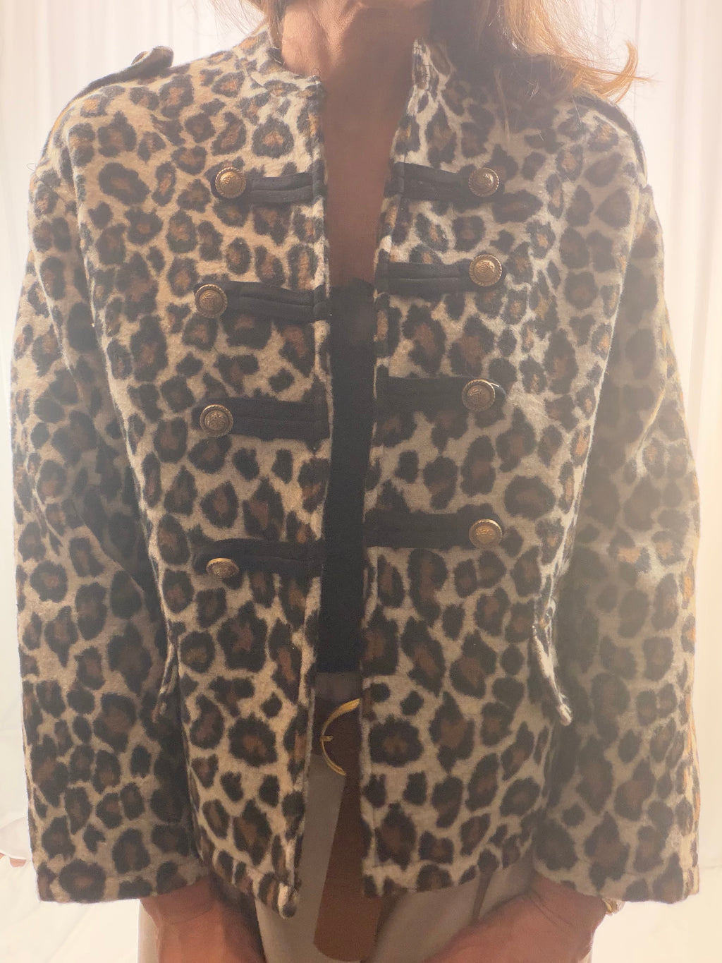 Savannah leopard military jacket