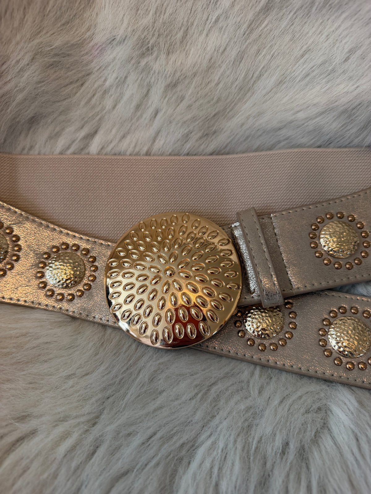 Gold statement belt