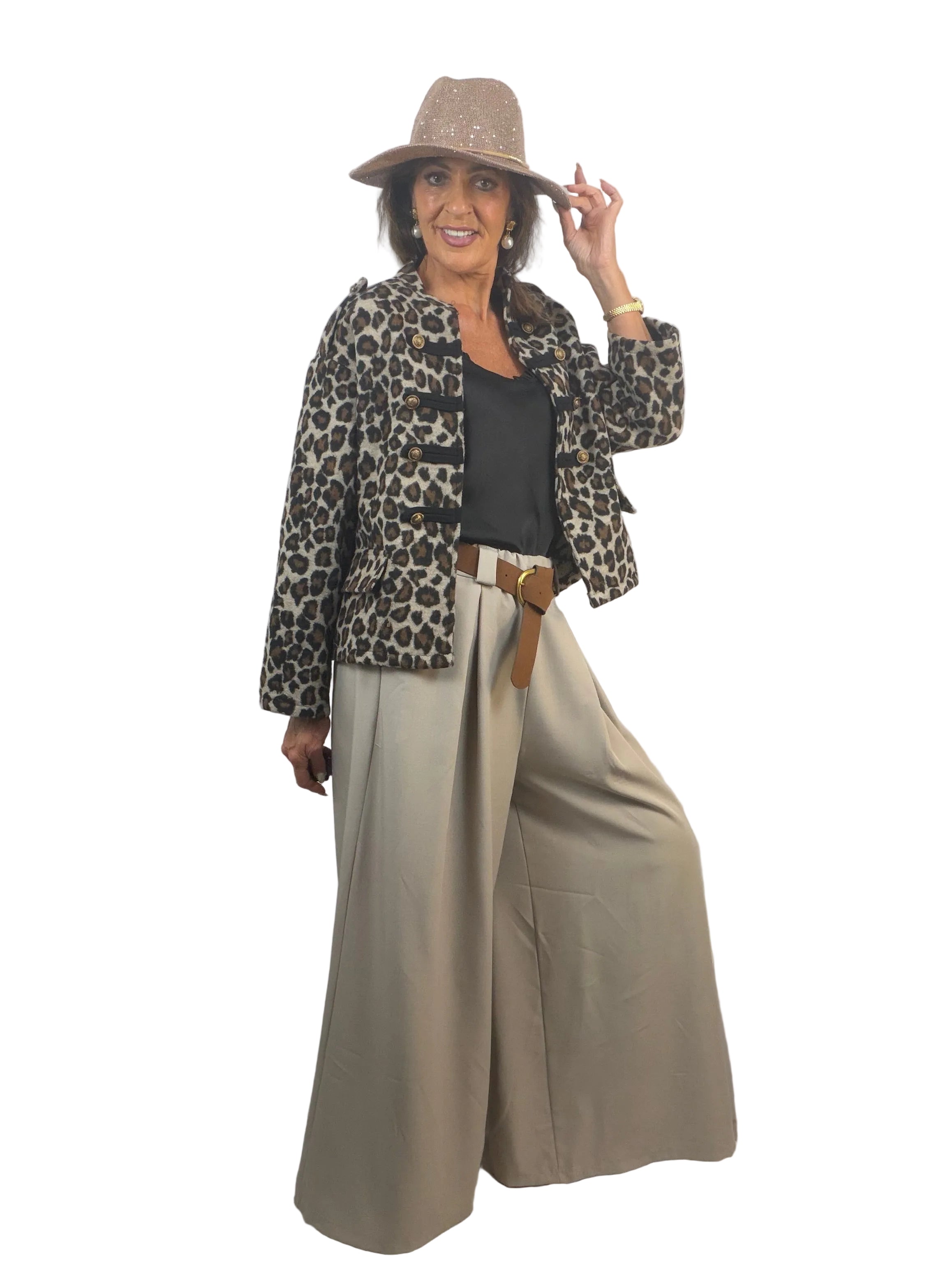 Savannah leopard military jacket