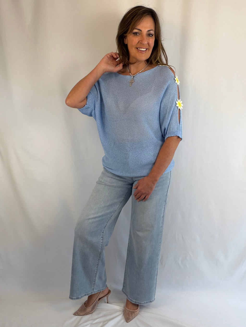 DAISY TOP - Blue or pink