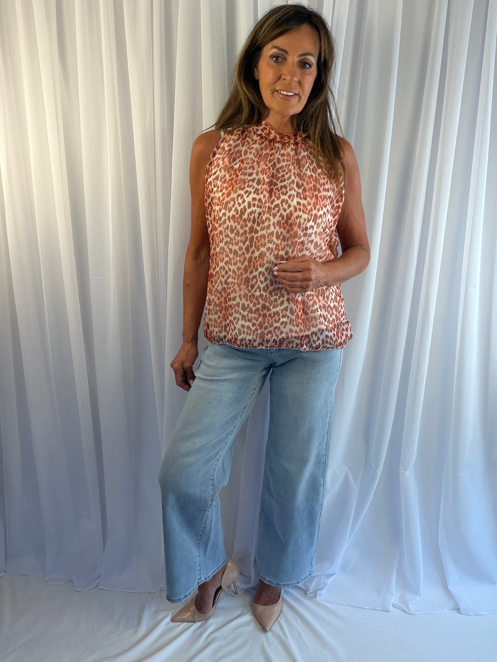Sue the animal print halter neck top