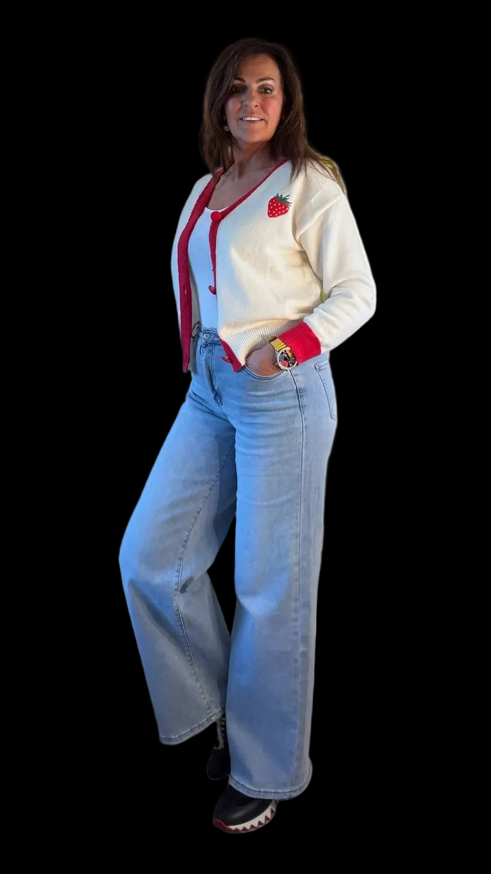 Sally Strawberries & Cream Cardigan