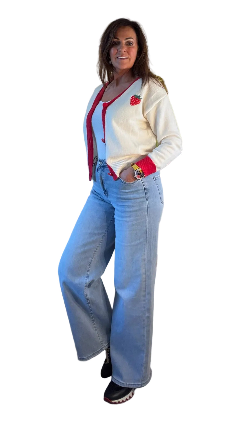 Sally Strawberries & Cream Cardigan