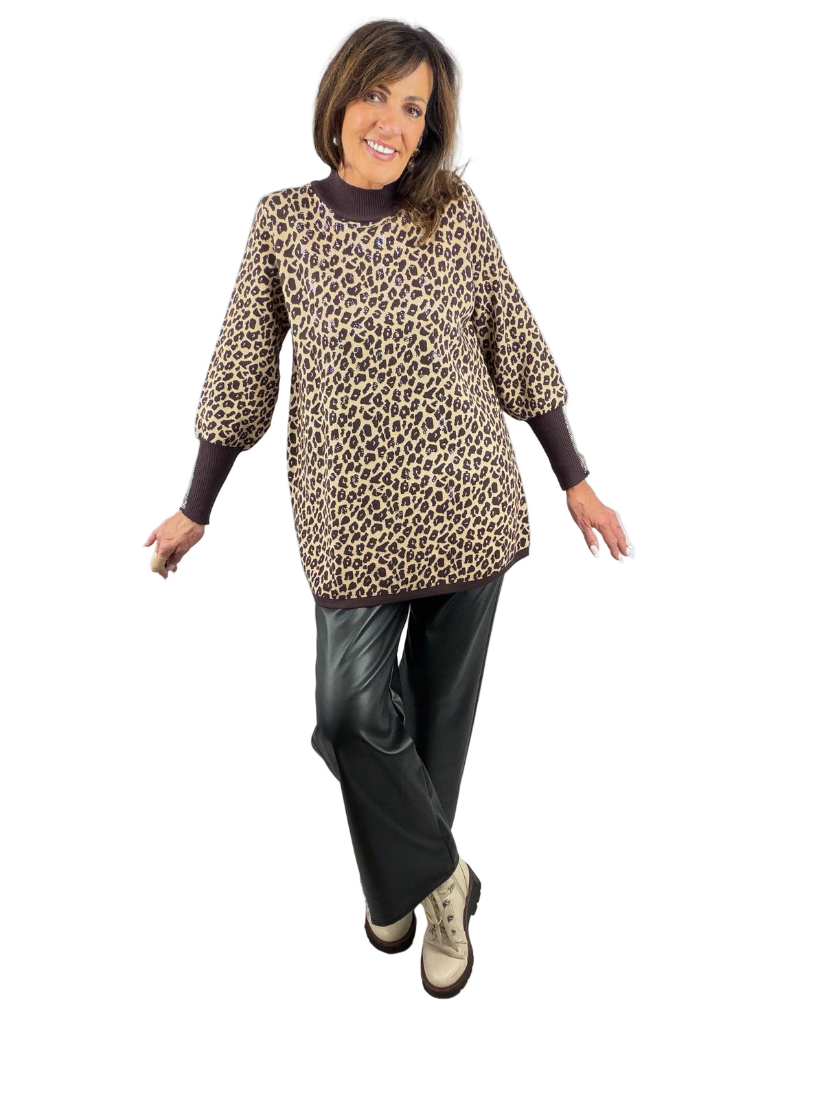 Isabella, animal print sparkle jumper