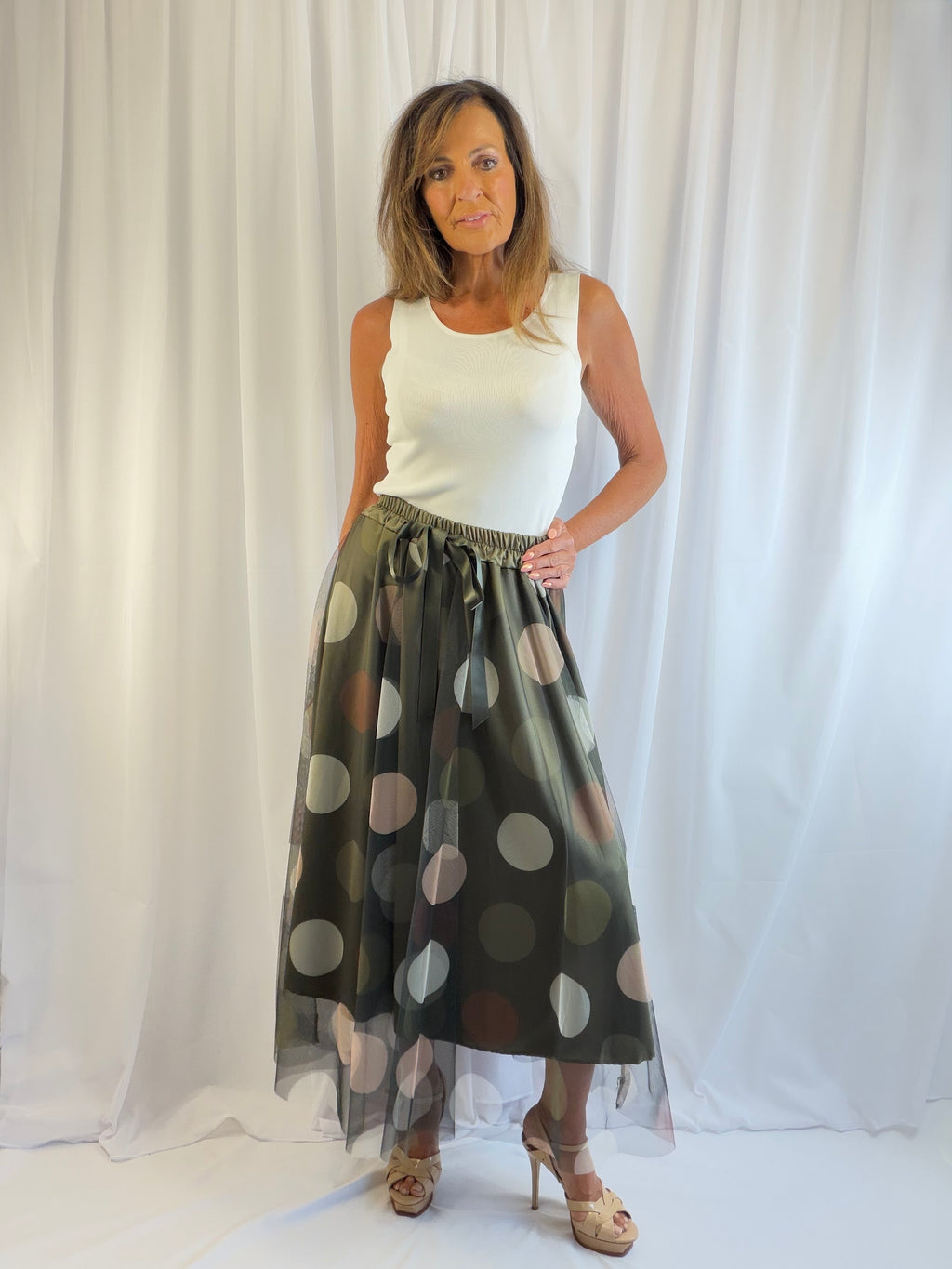 Dee - the LUXE polka dot tulle midi skirt