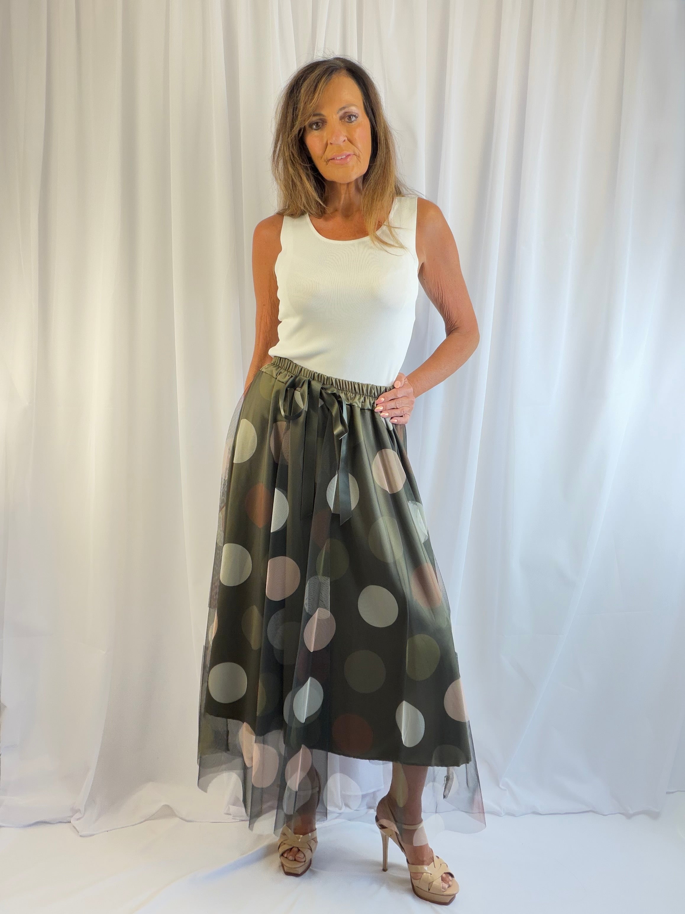 Dee - the LUXE polka dot tulle midi skirt